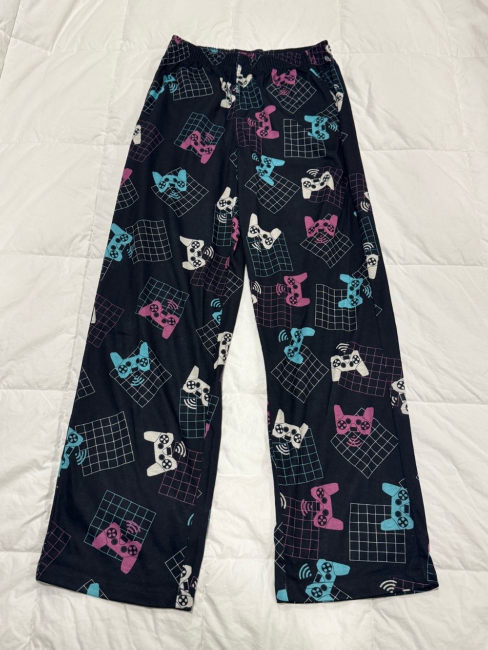 Sonoma Black Pajama Pants with Pink, Teal & White Game Controller Print